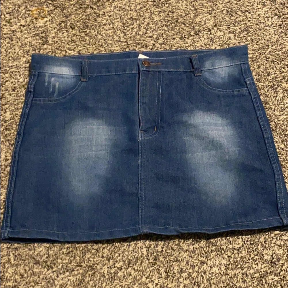 Mini blue jean skirt